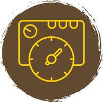 Thermostat Line Circle Sticker Icon vector