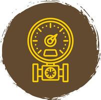 Pressure Gauge Line Circle Sticker Icon vector