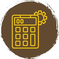 Calculator Line Circle Sticker Icon vector