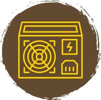 Power Supply Line Circle Sticker Icon vector