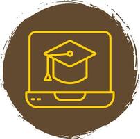 Education Line Circle Sticker Icon vector