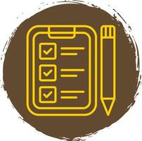 Checklist Line Circle Sticker Icon vector