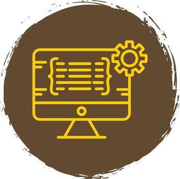 Programming Line Circle Sticker Icon vector