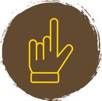 Pointing Hand Line Circle Sticker Icon vector