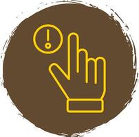 Hand Alert Line Circle Sticker Icon vector