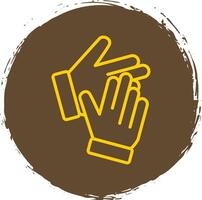 Clapping Line Circle Sticker Icon vector