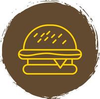 Burger Line Circle Sticker Icon vector