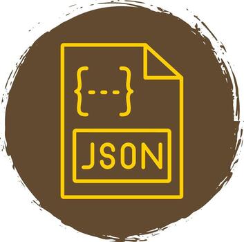 Json Line Circle Sticker Icon vector