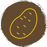 Potato Line Circle Sticker Icon vector