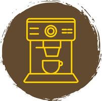 Coffee Machine Line Circle Sticker Icon vector