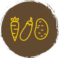 Vegetables Line Circle Sticker Icon vector