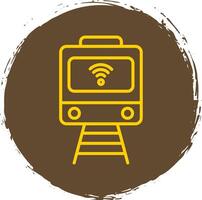 Train Line Circle Sticker Icon vector