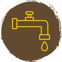 Faucet Line Circle Sticker Icon vector