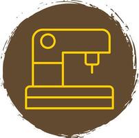 Sewing Machine Line Circle Sticker Icon vector