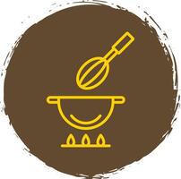 Cooking Line Circle Sticker Icon vector