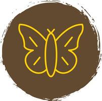 Butterfly Line Circle Sticker Icon vector