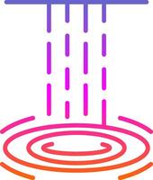 Waterfall Line Circle Sticker Icon vector