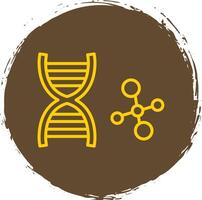 Dna Line Circle Sticker Icon vector