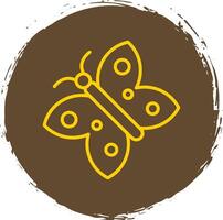 Butterfly Line Circle Sticker Icon vector