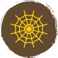 Spider Web Line Circle Sticker Icon vector