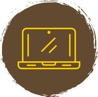 Laptop Line Circle Sticker Icon vector