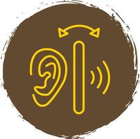 oído línea circulo pegatina icono vector