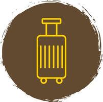 Luggage Line Circle Sticker Icon vector