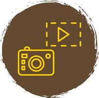 Camera Line Circle Sticker Icon vector