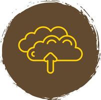 Clouds Line Circle Sticker Icon vector