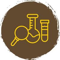 Chemical Analysis Line Circle Sticker Icon vector