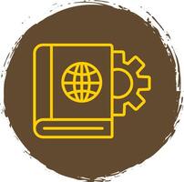 Educational Technology Line Circle Sticker Icon vector