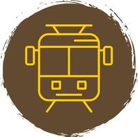 Old Tram Line Circle Sticker Icon vector