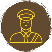 Custom Officer Line Circle Sticker Icon vector