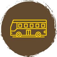 Tourist Bus Line Circle Sticker Icon vector