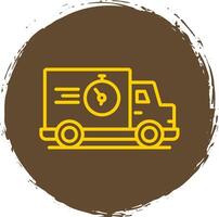 Fast Delivery Line Circle Sticker Icon vector