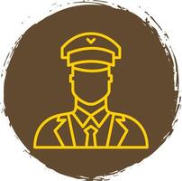 Pilot Line Circle Sticker Icon vector