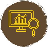 Market Analytics Line Circle Sticker Icon vector