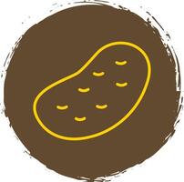 Potato Line Circle Sticker Icon vector