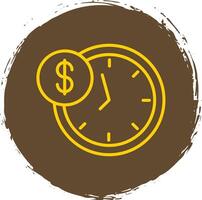 Time Is Money Line Circle Sticker Icon vector