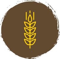 Wheat Line Circle Sticker Icon vector