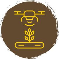 Automatic Irrigatior Line Circle Sticker Icon vector