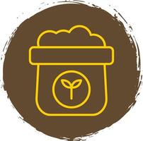 Fertilizer Line Circle Sticker Icon vector