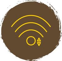 Wifi Line Circle Sticker Icon vector