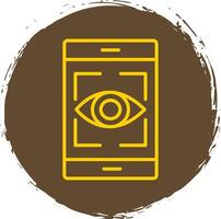 Eye Recognition Line Circle Sticker Icon vector