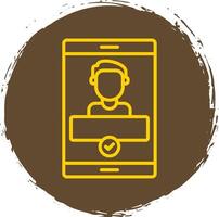 Authentication Line Circle Sticker Icon vector