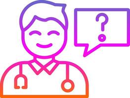 Health Question Line Circle Sticker Icon vector