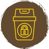 Recycle Bin Line Circle Sticker Icon vector