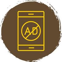 Ad Blocker Line Circle Sticker Icon vector
