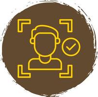 Face Detection Line Circle Sticker Icon vector