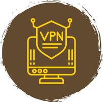 Vpn Line Circle Sticker Icon vector